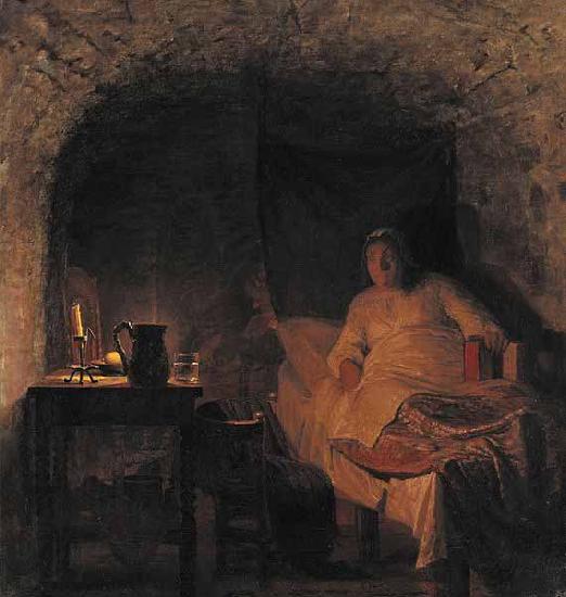 Kristian Zahrtmann Leonora Christina in the jail. oil painting picture